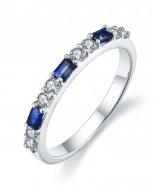 BAGUETTE COLORED STONE DIAMOND BAND (TR3355)